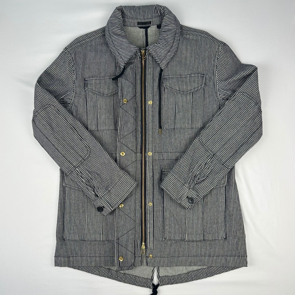 ATM Anthony Thomas Melillo Indigo White Stripe Field Jacket AW5880-MAQ Large NWT - Picture 9 of 16
